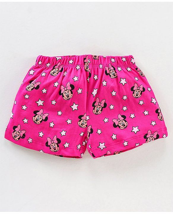 Babyhug Short Sleeves Night Suit Disney Print - Pink