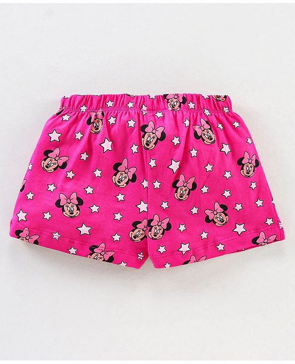 Babyhug Short Sleeves Night Suit Disney Print - Pink