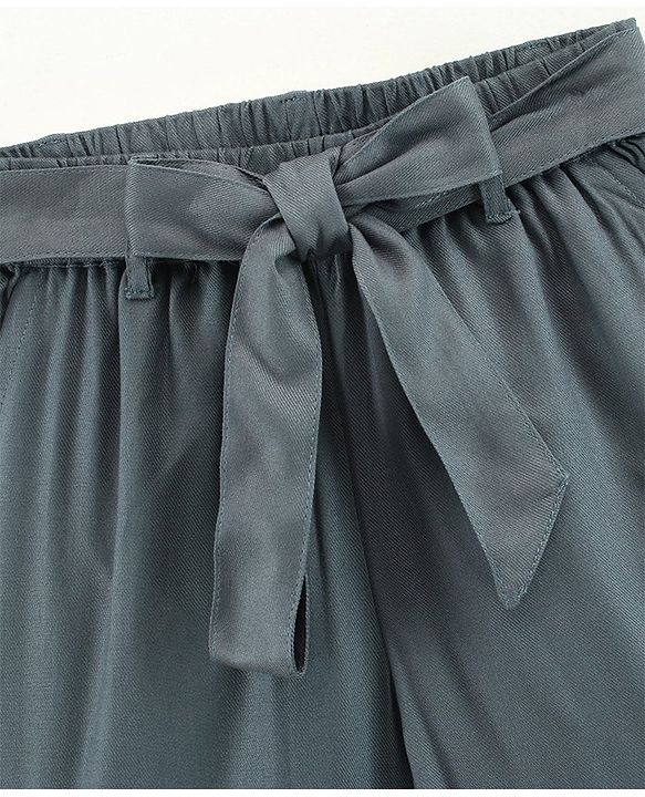 Pine Kids Full Length Solid Color Lounge Pants With Tie-Up At Waistband - Grey