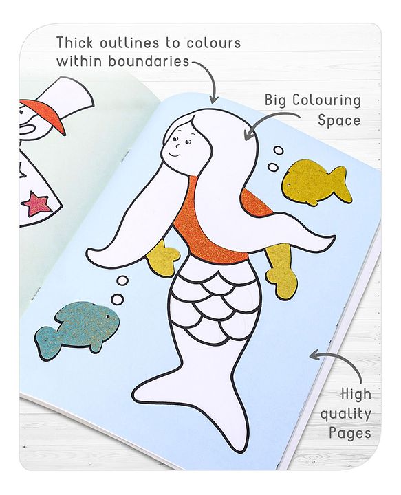 Babyhug 2 in 1 My first Glitter Colouring Books Pack Of 4 - English