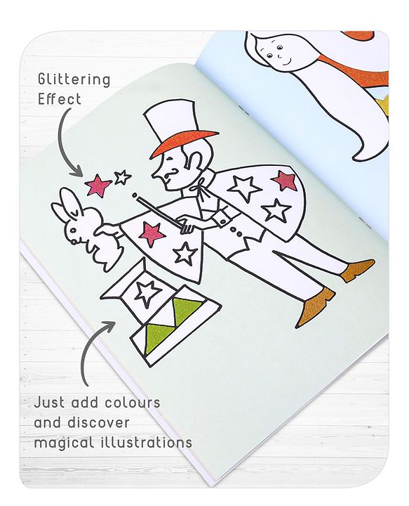 Babyhug 2 in 1 My first Glitter Colouring Books Pack Of 4 - English