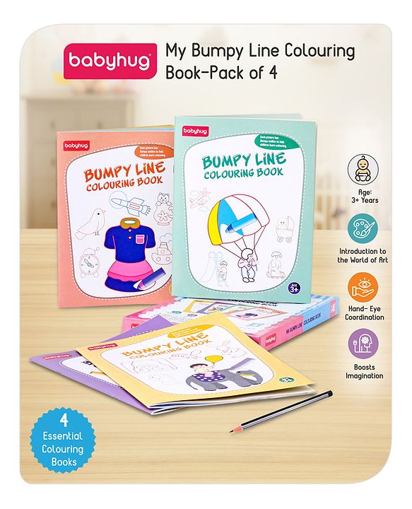 Babyhug My Bumpy Line Colouring Books Pack of 4 - English