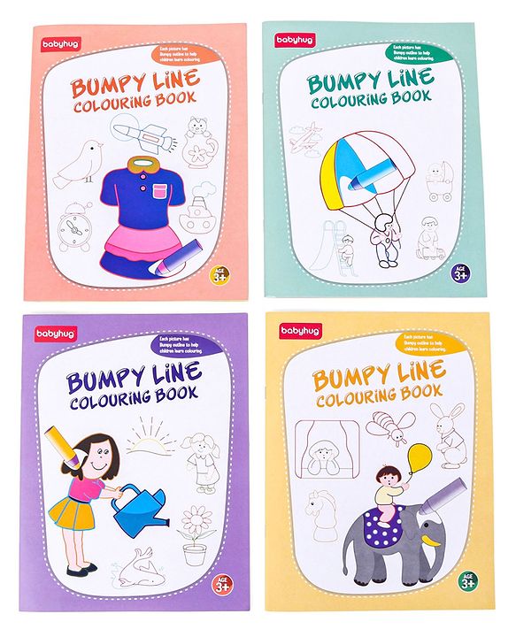 Babyhug My Bumpy Line Colouring Books Pack of 4 - English