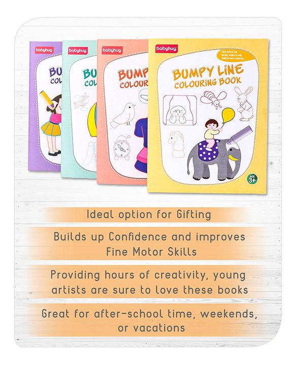 Babyhug My Bumpy Line Colouring Books Pack of 4 - English