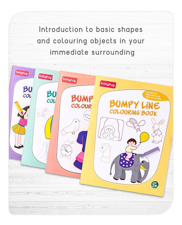 Babyhug My Bumpy Line Colouring Books Pack of 4 - English