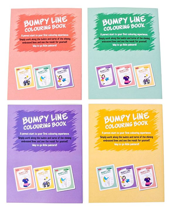 Babyhug My Bumpy Line Colouring Books Pack of 4 - English