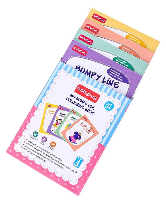 Babyhug My Bumpy Line Colouring Books Pack of 4 - English