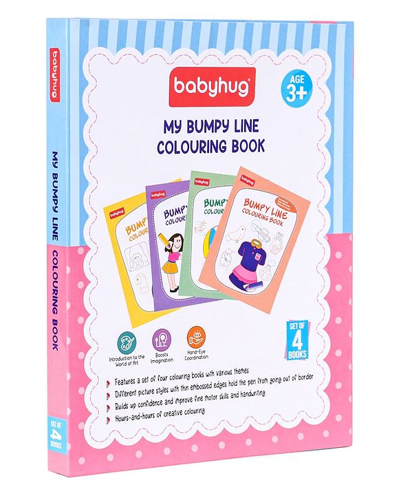 Babyhug My Bumpy Line Colouring Books Pack of 4 - English