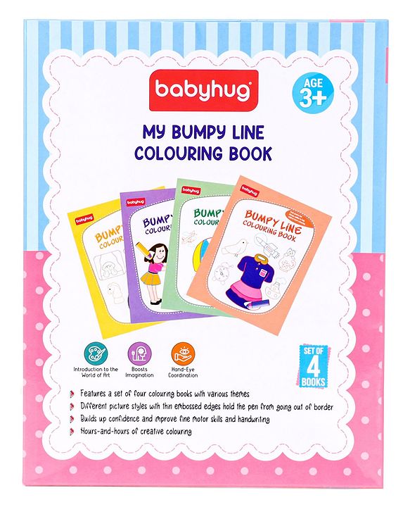 Babyhug My Bumpy Line Colouring Books Pack of 4 - English