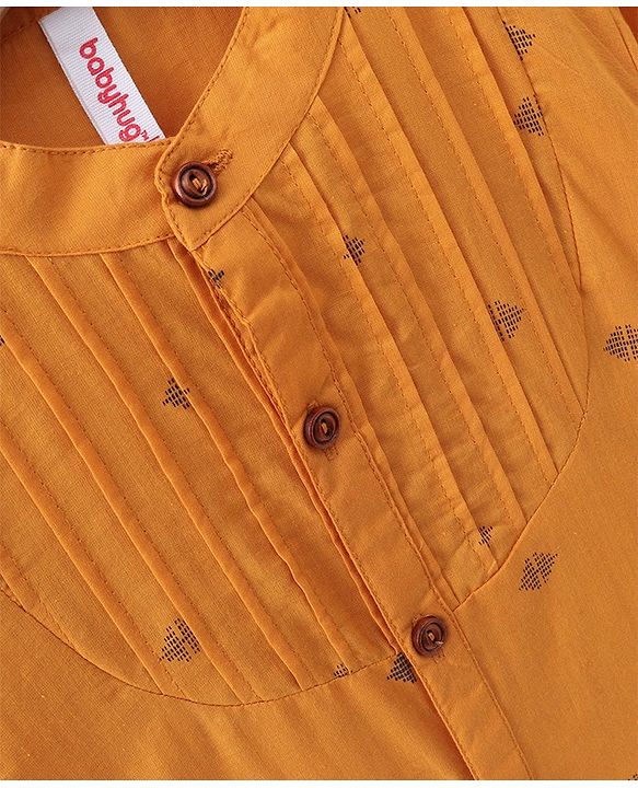 Babyhug Full Sleeve Kurta All Over Printed - Yellow