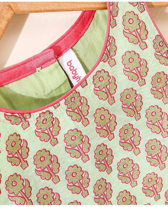 Babyhug Sleeveless Zari Embroidered Lehenga Choli With Dupatta - Fuschia Pink