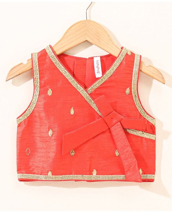 Babyhug Sleeveless Choli & Lehenga with Dupatta - Red