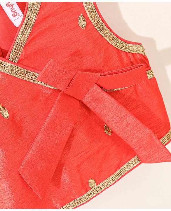 Babyhug Sleeveless Choli & Lehenga with Dupatta - Red