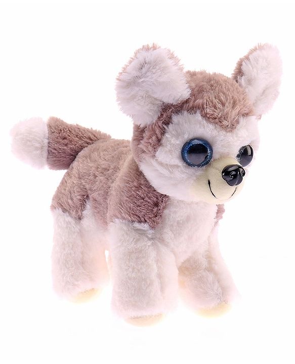 Babyhug Glittery Eyes Husky Dog Plush Toy | Soft, Cuddly Stuffed Animal For Kids | Perfect Birthday & Special Occasion Gift | Ideal Comfort Companion & Nursery Décor | White & Grey | BIS Certified