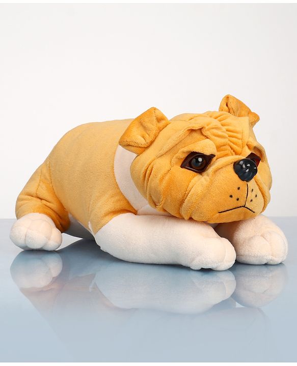 Babyhug Bull Dog Soft Toy Beige - Height 39 cm