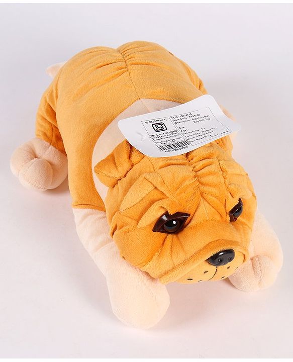 Babyhug Bull Dog Soft Toy Beige - Height 39 cm