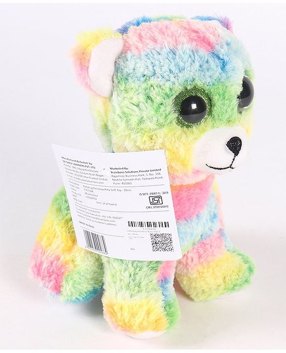 Babyhug Rainbow Kitty Soft Toy - 20cm (Color May Vary)