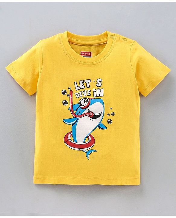Babyhug Half Sleeves T-Shirts Shark Print Pack of 3 - Multicolor