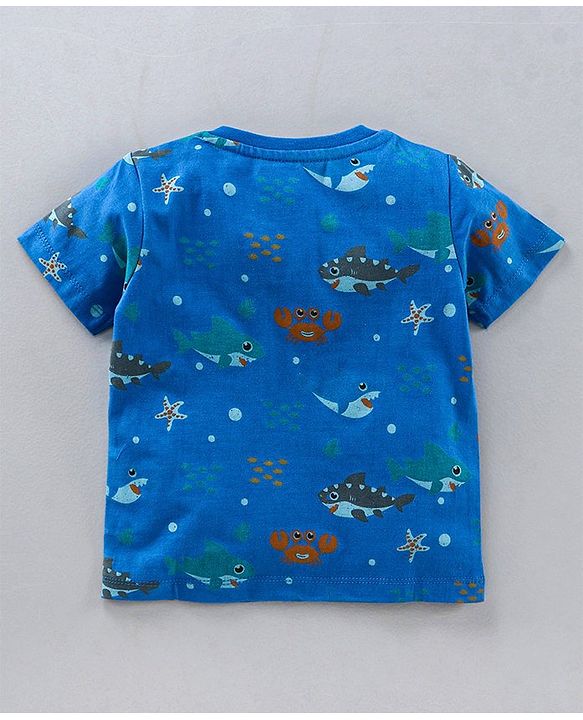 Babyhug Half Sleeves T-Shirts Shark Print Pack of 3 - Multicolor