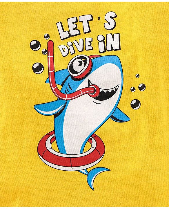 Babyhug Half Sleeves T-Shirts Shark Print Pack of 3 - Multicolor