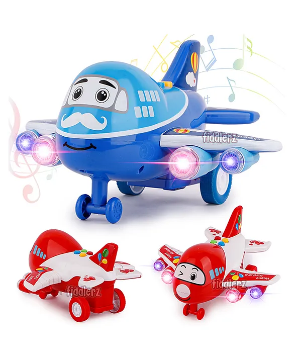 Fiddlerz Friction Power Airplane (Color May Vary)