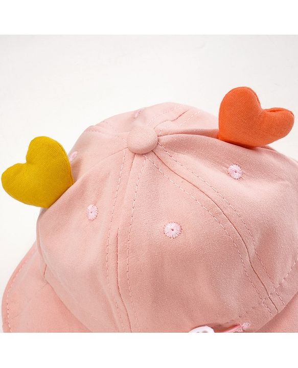 Babyhug Cotton Bucket Hats Embroidered Pink - Diameter 15 cm