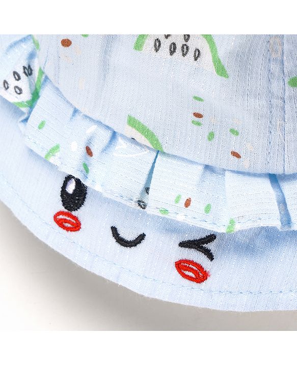Babyhug Cotton Bucket Hats Watermelon Printed Blue - Diameter 15.5 cm