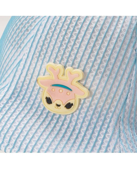 Babyhug Cotton Bucket Hats Embroidered Blue - Diameter 16 cm