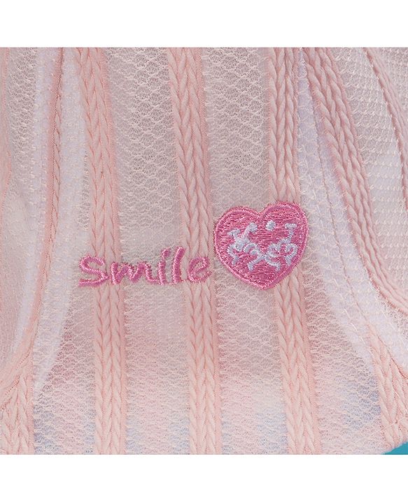 Babyhug Cotton Bucket Hats Rabbit Embroidered Pink - Diameter 16 cm