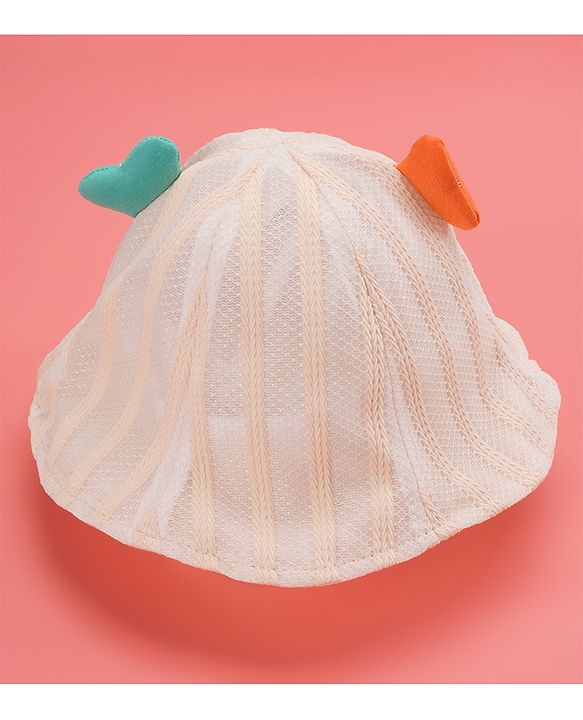 Babyhug Cotton Bucket Hats Rabbit Embroidered Blue - Diameter 16 cm
