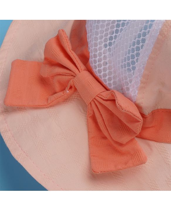 Babyhug Cotton Bucket Hats Fruit Printed Peach - Diameter 17 cm