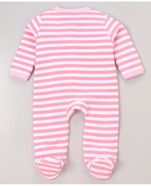 Babyhug Full Sleeves Footed Sleepsuits Kitty Print Pack of 2 - Fuchsia Light Pink