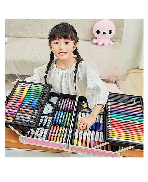 Syga Pro Artists Drawing Sketching and Colouring Set 145 Pieces Pink Online  in India, Buy at Best Price from  - 10540317