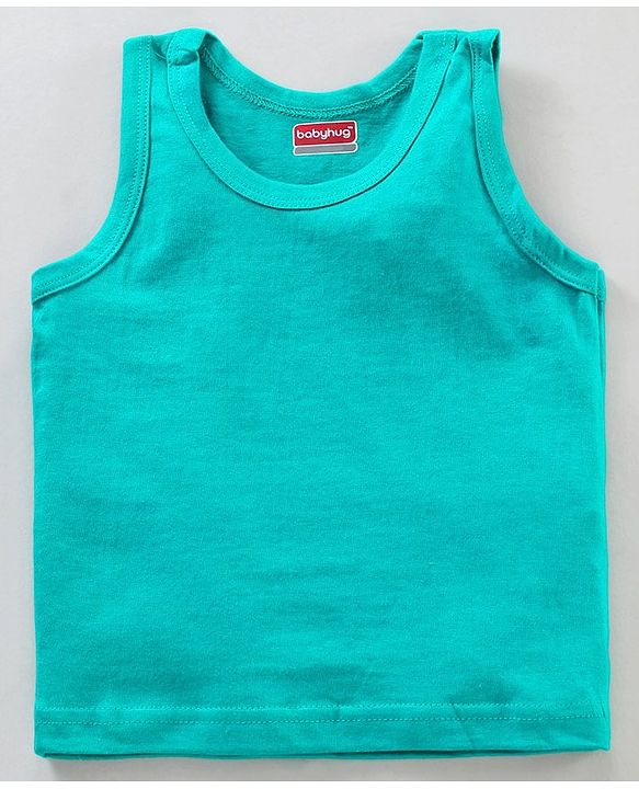 Babyhug 100% Cotton Sleeveless Sando Vests Pack of 2 - Green