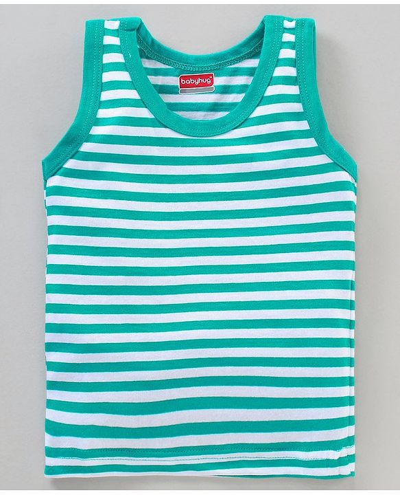 Babyhug 100% Cotton Sleeveless Sando Vests Pack of 2 - Green