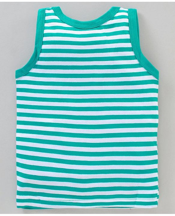 Babyhug 100% Cotton Sleeveless Sando Vests Pack of 2 - Green