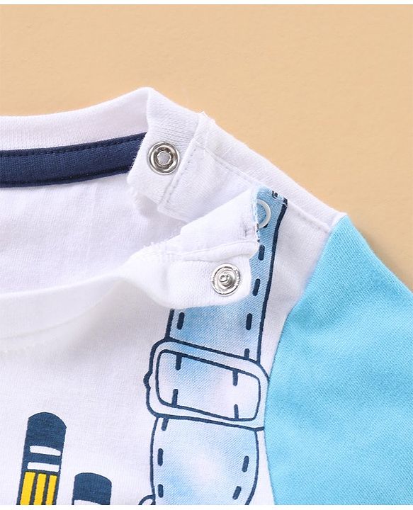 Babyhug Half Sleeves T-Shirt Tools Print - White