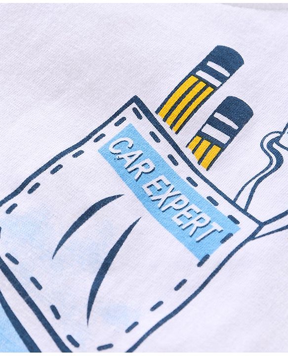 Babyhug Half Sleeves T-Shirt Tools Print - White