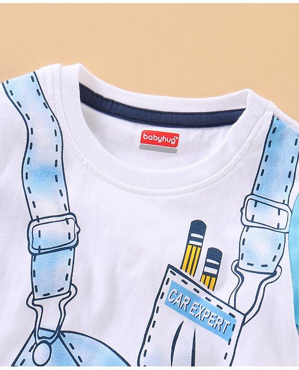Babyhug Half Sleeves T-Shirt Tools Print - White