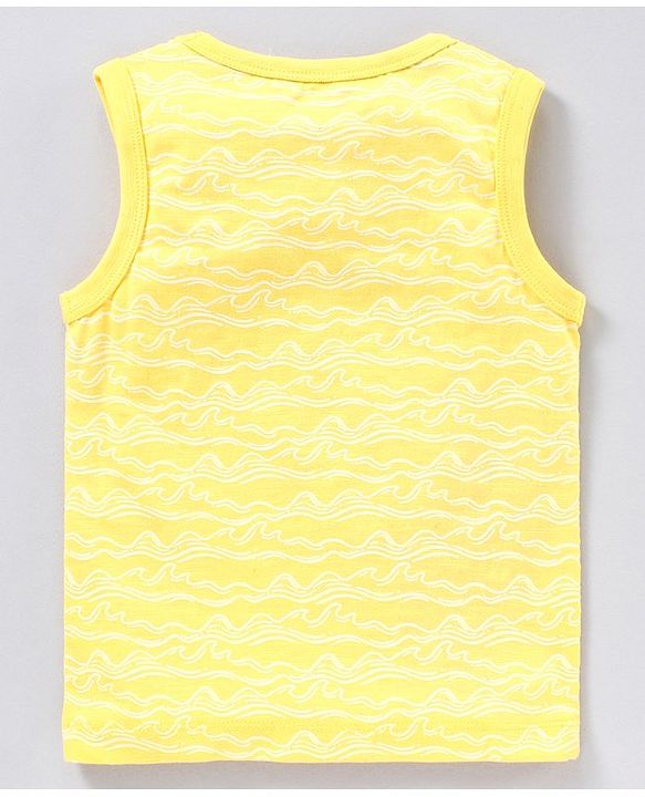 Babyhug Sleeveless Tee Text Print - Yellow