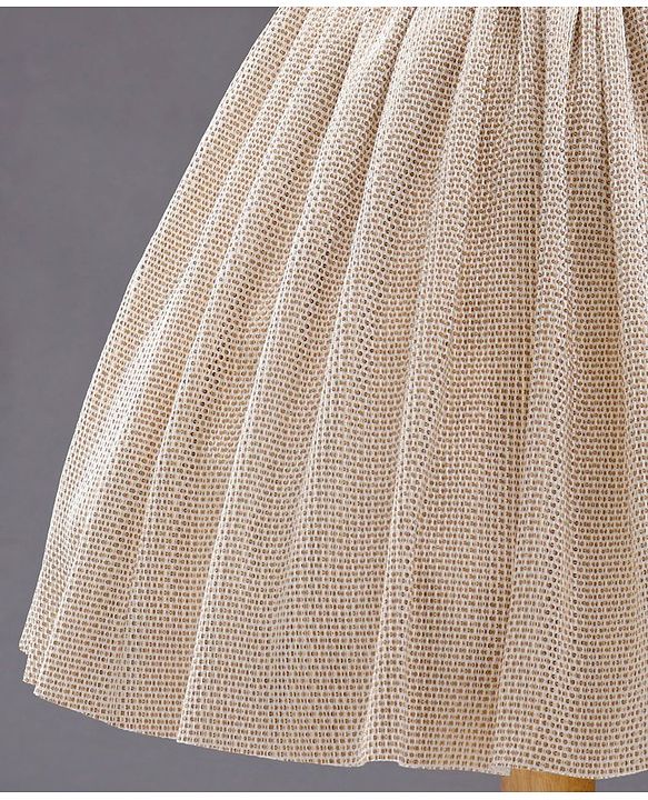 Babyhug Sleeveless Party Frock with Corsage - Pearly White