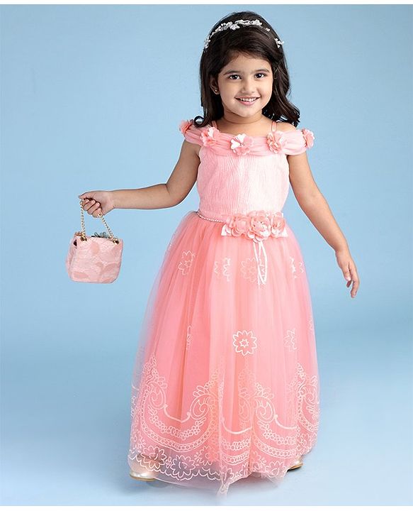 Babyhug Sleeveless Party Wear Gown - Pink