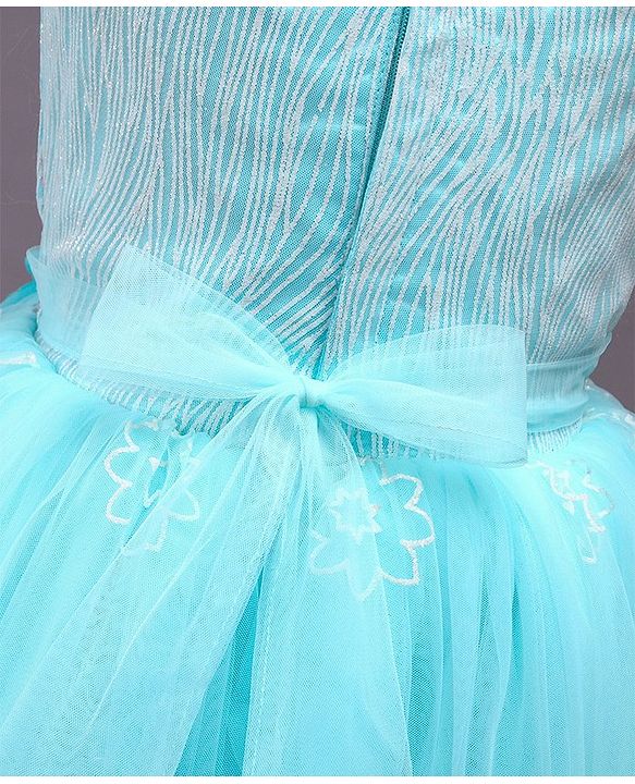 Babyhug Sleeveless Party Wear Gown with Corsage - Blue