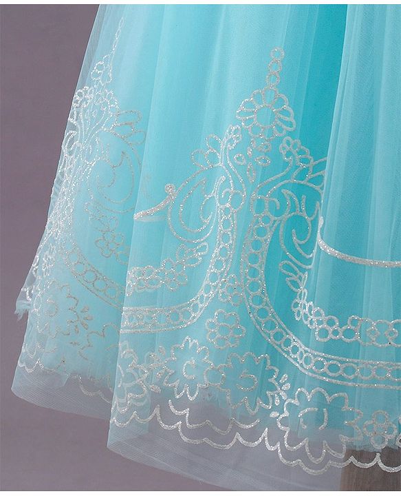 Babyhug Sleeveless Party Wear Gown with Corsage - Blue