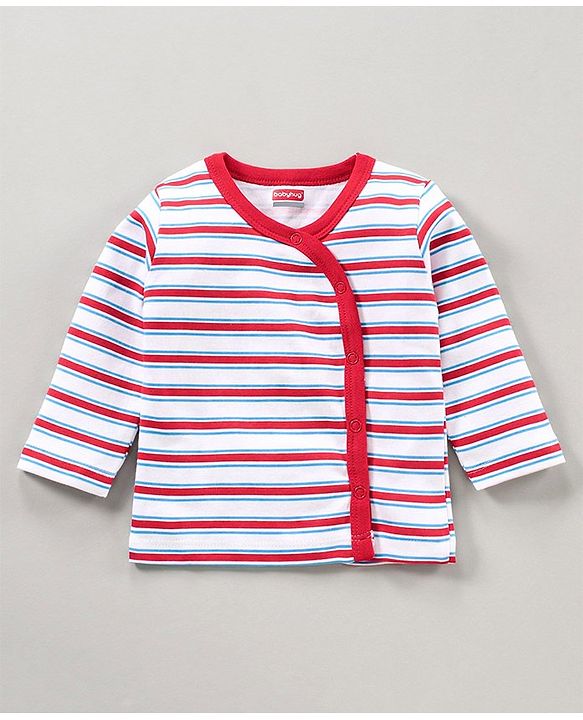 Babyhug 100% Cotton Full Sleeves Vests Penguin Print Pack of 3 - Aqua & Sky Blue White
