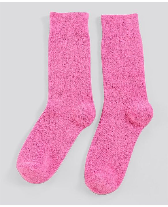 Pine Kids Anti Microbial Washed Soft Terry Socks Set of 2 Pairs - Pink