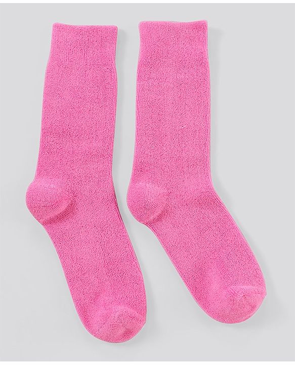 Pine Kids Anti Microbial Washed Soft Terry Socks Set of 2 Pairs - Pink