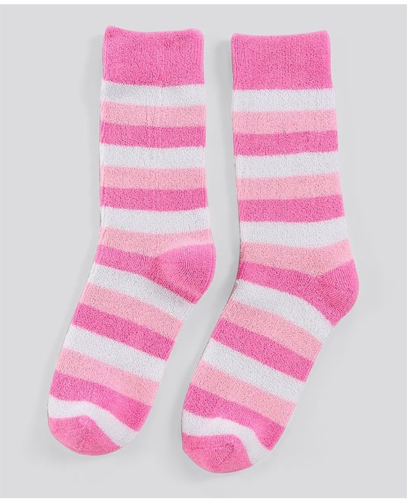 Pine Kids Anti Microbial Washed Soft Terry Socks Set of 2 Pairs - Pink