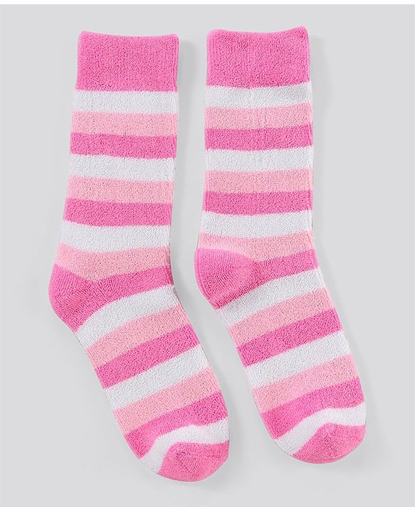 Pine Kids Anti Microbial Washed Soft Terry Socks Set of 2 Pairs - Pink