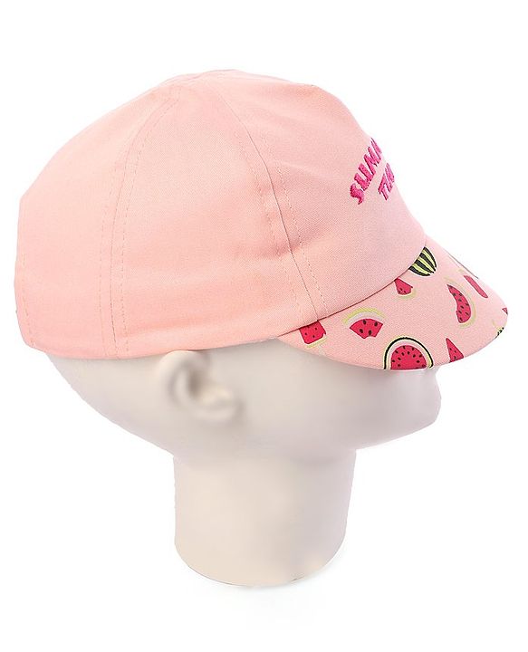 Babyhug Baby Summer Cap Summer Time Print Pink - Diameter 15 cm